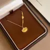 Colar Ruyi Lock Dourado Areia Vietnamita, Corrente Integrada Cadeado da Paz, Elegante da Moda, Cadeado Nuvem Auspiciosa, Corrente da Clavícula, Modelo de Transmissão ao Vivo para Mulheres