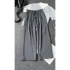 Pantalones Rectos de Pierna Ancha Plisados Estilo Nuevo Otoño 2026 en Algodón Chino M-5XL HK26638-Especial P33