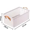 Caixa de Armazenamento de Roupas de Casa de Algodão com Estrutura de Aço Cesta de Armazenamento Dobrável Caixa de Armazenamento para Guarda-Roupa à Prova de Poeira Sazonal