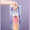 Bolsa de embalaje para té de leche bebida de café té de limón transparente bolsa para llevar taza individual taza doble bolso de mano engrosada en stock rápido pelo
