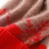 Gorro de Punto Casual de Cachemira 2025 Otoño e Invierno Nuevo para Mujer, Elegante, Bloques de Color, Trenzado, Copo de Nieve, Engrosado, Cálido, Moderno