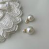 Pendientes de perla con sensación, pendientes retro franceses, dos pendientes delanteros y traseros para mujer, 2023, nuevos pendientes de moda