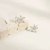 Pendientes de Tachuela Colgantes para Mujer de Cobre Personalizados Estilo Coreano Simple Lazo Lindo Incrustados con Pedrería Rosa