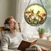 Colgante de Cristal de Colores Doble Conejo Hongo Transfronterizo Adorno de Cristal para el Hogar Decoración de Ventana Atrapasoles para el Jardín
