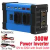 Inversor 300W500W Montado en Coche Batería Doméstica 12V a 220V/110V Pantalla LED Inteligente Carga Rápida USB