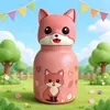 Nueva taza aislante con cabeza de animal de dibujos animados, taza de agua de acero inoxidable moderna y linda, taza creativa y elegante para estudiantes
