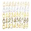 Acessórios de joias DIY em liga metálica 0-9 Pingente de numeral arábico Pulseira Chaveiro Pingente Decorativo S111