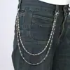 Pantalones de calle europeos y americanos Cadena Cadena de Jeans Hip-Hop Cadena de Cintura Punk Personalizada Doble Capa Cadena de Cintura de Moda Genial Accesorios de Flores para Hombres y Mujeres