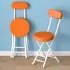 Cadeira Dobrável com Encosto para Jantar em Casa, Cadeira Portátil para Quarto de Faculdade, Banqueta Dobrável para Lazer na Varanda, Redonda Aoyue que Economiza Espaço