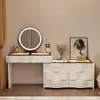 2026 Nuevo Tocador de Madera Maciza Dormitorio Simple Moderno Pequeño Estilo Crema Mesita de Noche Mesa de Maquillaje Tocador Gabinete Integrado