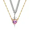 Nuevo Set de Colgantes Creativos de Pareja con Flecha Atravesando Corazón Daga de Amor Diamante Cadena Clavícula Regalo de San Valentín Collar