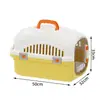 Transportadora de Aerolínea Específica para Gatos con Ventana Superior, Caja de Transporte Transpirable de Doble Puerta con Comedero, Suministros Portátiles para Mascotas para Uso en Automóvil