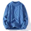 Suéter americano retrô com xadrez de diamantes, masculino, inverno, japonês, solto, estilo preguiçoso, suéter de malha, gola redonda, camisa com fundo interno