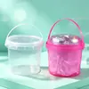 Balde de Plástico Redondo Novo Espessado de Material de Grau Alimentício para Armazenamento de Doces e Lanches, Balde de Plástico com Glitter