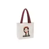 Bolsa de Lona com Logo Estampado, Bolsa Pai e Filho, Bolsa de Ombro Estilo Ins, Mercadoria Cultural e Criativa, Bolsa Promocional de Compras Ecológica