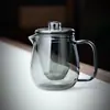 Tetera de Vidrio de Borosilicato de Alta Calidad con Asa Lateral, Tetera de Pingüino, Tetera de Flores, Tetera Espesa con Separación de Té y Agua, Olla Doméstica Resistente a Altas Temperaturas para Preparar Té