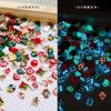 2025 Enfeites de Natal para Arte de Unhas Diamantes de Resina Luminosos Novo Estilo Quente Fofos Papai Noel Tridimensional Alce Diamantes para Unhas