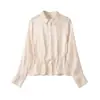 Camisa Elegante de Moda para Mujer 2026 Estilo Europeo y Americano Transfronterizo Manga Larga Efecto Brillante Cintura Delgada 4387806