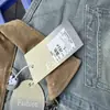 Chaqueta vaquera retro estilo americano de retazos, chaqueta casual holgada para hombre con cuello alto, adecuada para primavera y otoño, de manga larga y con múltiples bolsillos