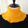 Bufanda de cuello falso otoño e invierno protección para el cuello bufanda cálida para mujer top de alta calidad versátil cuello alto medio conjunto de cuello de punto de lana cuello
