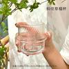 Pequeno fresco ins chapéu de palha transparente Tigela de vidro tigela de sobremesa copo de iogurte prato de frutas foto adereços prato de copo