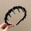 Faixa de Cabeça Floral Dentada Doce para Mulheres, Uso Diário ao Ar Livre, Faixa de Cabelo com Fita Superior de Caveira Alta, Prendedor de Cabelo Integrado, Acessório de Cabelo