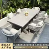 Conjuntos de mesa e cadeira para exterior, móveis de corda trançada para pátios e jardins, móveis de exterior à prova d'água e resistentes ao sol, móveis criativos de estilo nórdico para lazer, conjuntos de mesa e cadeira duráveis e resistentes ao sol