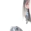 Pendientes de Borla de Mariposa Azul Fresco Pinza para Oreja en Espiral Súper Hada Retro Dulce Gota de Agua Exquisitos Versátiles Pendientes para Mujer