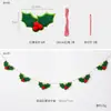 Decoraciones Navideñas Transfronterizas Nuchi Bandera de Tirar Fruta Roja Hoja Verde Cadena de Fruta Roja Decoración para Árbol de Navidad Colgante Pequeño