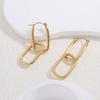 Europa y Estados Unidos aretes de moda geométricos ovalados redondos de gran venta estilo simple de metal alto sentido del diseño de atmósfera joyería