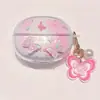 Funda para Auriculares Lenovo LP5pro Dibujo Animado Colgante de Mariposa y Flor DIY Funda Protectora Bluetooth Inalámbrica