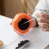 Todo va bien Tarro de caqui tarro de caramelo sellado de cerámica mini tarro de té decoración creativa para inauguración de casa tarro de aromaterapia