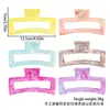 Tiktok Clips de Cabelo Quadrados Extra Grandes com Padrão de Mármore Transfronteiriços para Penteados Modernos, Adequados para Cabelos Grossos e Penteados Presos, Presilha Tubarão