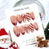 Comercio Exterior Venta Caliente Copo de Nieve Navideño Lazo Almendra Uñas Portátiles Estilo Ins Lindo Rojo Vino Puntas de Manicura Francesa Mayoreo