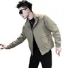 Jaqueta Patchwork Slim Fit Estilo Coreano para Homens, Top Casual Versátil de Gola Alta de Alta Qualidade, Popular no Douyin