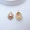 Colgante de gota de agua multicolor con microincrustaciones de circonita chapado en oro Accesorios de joyería para horquilla, collar, pendientes, borla hechos a mano para DIY