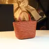 Exquisita Bolsa Tejida 2026 Nuevo Estilo Bolso de Mano y Bolso Cruzado Bolso de Mujer de Cuero Genuino Bolso de Playa Simple Bolso de Hombro Versátil y de Moda