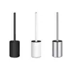 Cepillo para Inodoro de Acero Inoxidable Transfronterizo con Base de Pie para Baño Cepillo para Inodoro Doméstico Cepillo para Inodoro Sin Rincones Muertos Set