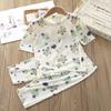 Pijama nuevo para niños traje de verano estampado de dibujos animados niños manga corta delgada ropa de casa para niñas ropa infantil al por mayor