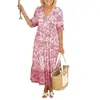 Vestido playero de talla grande con escote en V y estampado de hadas, falda larga holgada que combina con todo, novedad de 2023