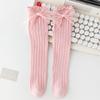 Calcetines largos para niños, primavera y otoño, finos, con lazo de princesa, estilo occidental, hasta la mitad de la pierna, 2025