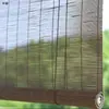 Cortinas de Bambú Totalmente Opacas con Gasa para Protección Solar, Aislamiento Térmico y Transmisión de Luz, Estilo Sencillo y Natural, Adecuadas para Uso en el Hogar y la Oficina, Persianas Enrollables de Bambú