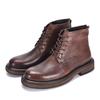 Botas de cuero de moda para hombre, estilo Martin, de caña alta, con cordones, botines retro de moda, con suela gruesa, punta redonda, botas de cuero