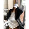 Cardigã longo de manga comprida, versátil, descontraído e casual, estilo coreano para o início do outono, com listras contrastantes, uma peça de outer wear leve com mangas compridas listradas