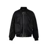 Yidao Roupas Vintage 2026 Outono Novo Retro Americano Tendência Decoração de Rebites Franzido Gola de Baseball Jaqueta Outerwear Masculina