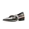 635-9 Zapatos de una sola capa con punta, huecos y plisados de correa cruzada para mujer, retro, de cuña, pequeños de cuero, lujo ligero, elegantes