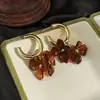 Brincos Florais Estilo Maillard Agulha de Prata, Design Nicho Retrô, Doce Moderno Elegante, Brincos de Luxo Acessível Personalizados