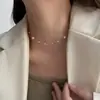 Collar de perlas de mariposa con falda para mujer, ligero, lujoso, de alta gama, con cadena de clavícula, accesorios de collar 2024.