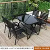Composto de Madeira-Plástico Anti-corrosão Mesa e Cadeiras de Lazer para Exterior Jardim Quintal Varanda Quiosque Externo Cafeteria Mesa e Cadeiras de Jantar