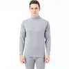 Conjunto de pijama e roupa íntima térmica masculina de fleece dupla face espessada, roupão de dormir quente de inverno masculino, à prova de frio e aquecimento rápido